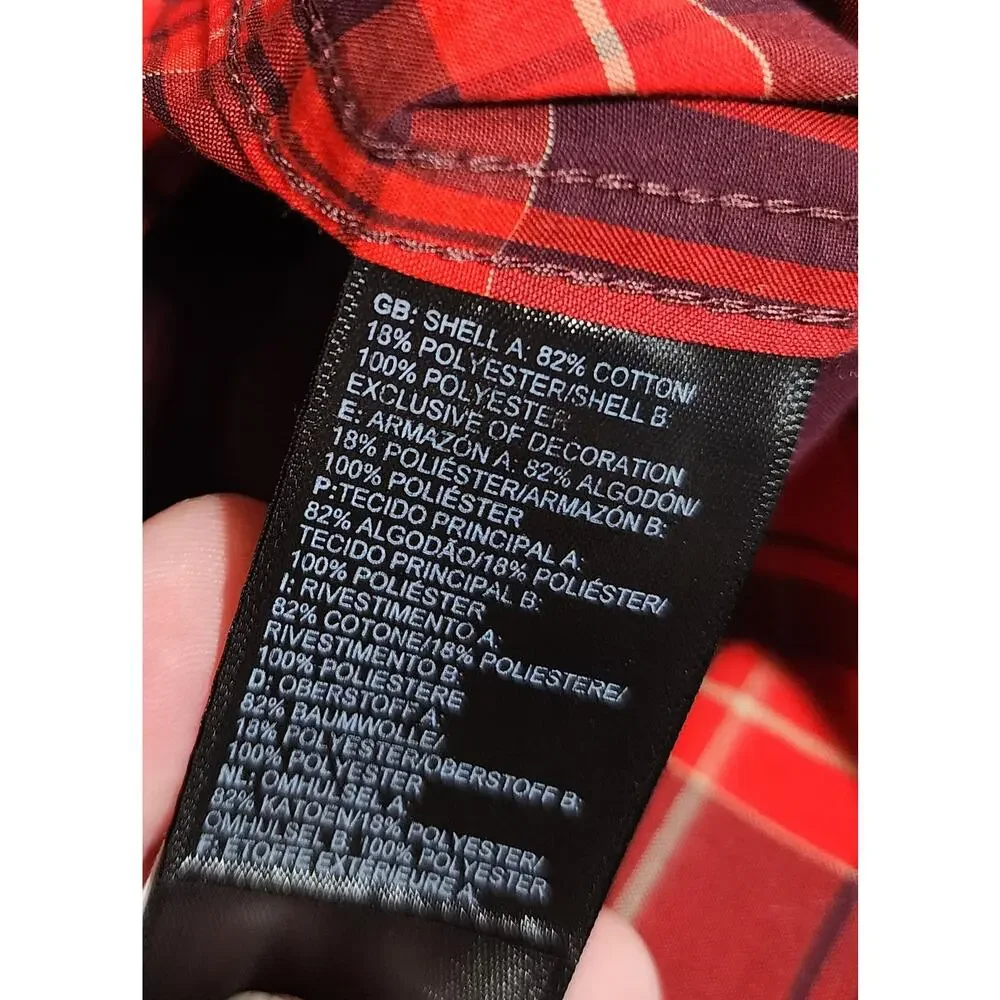 The North Face Plaid Button‎ Front Long Sleeve Shirt Mens Small